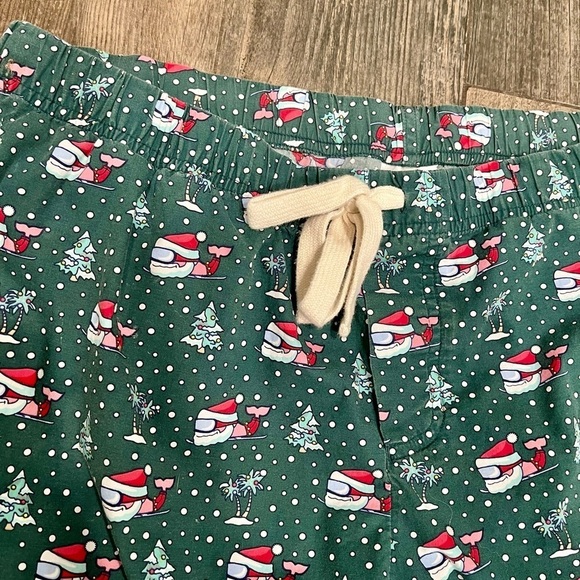 Men's Vineyard Vines Christmas Pajamas Lounge Pants Santa Trees Whale Logo Large - Picture 2 of 8